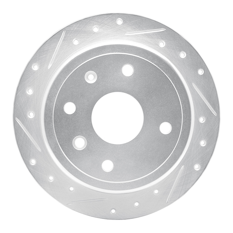Chevrolet Optra Brake Rotor (1) - Rear Left - R1 Concepts - Drilled & Slotted - Silver - `04-`10